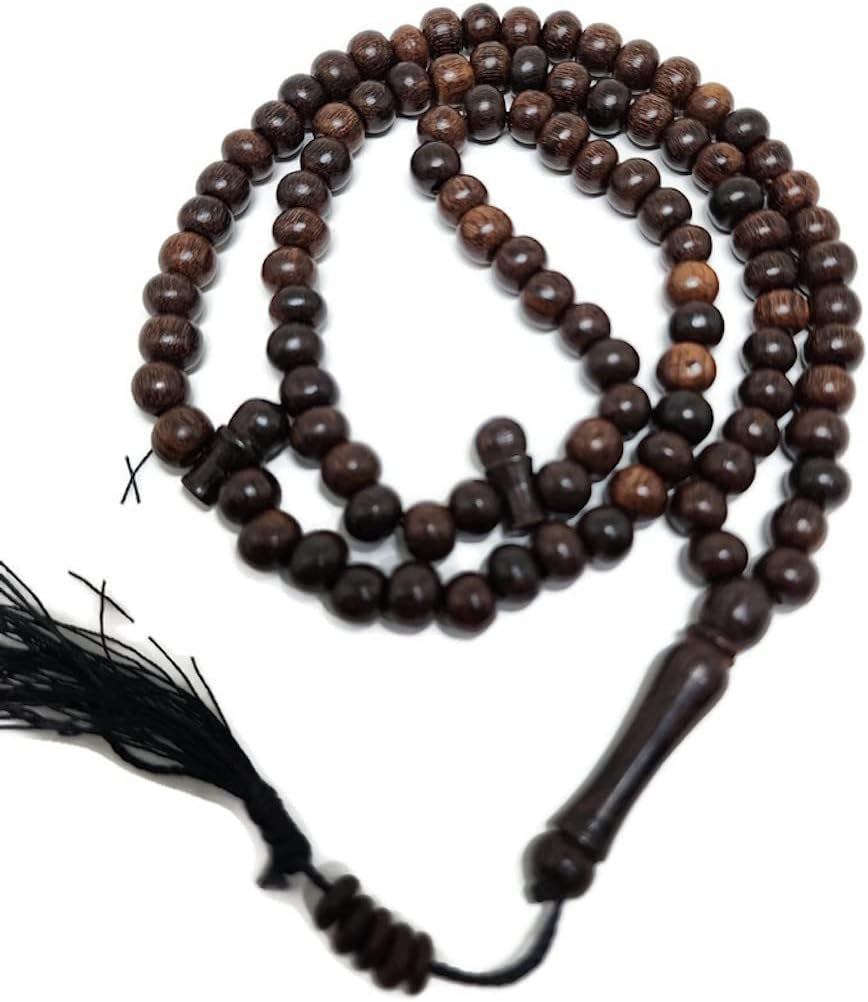 Muslim Rosary Prayer Beads Tamarind Wood AMN-367 Islam Tasbeeh Tasbih 99 (8 Mm.) Misbaha Eid Ramadan Gift