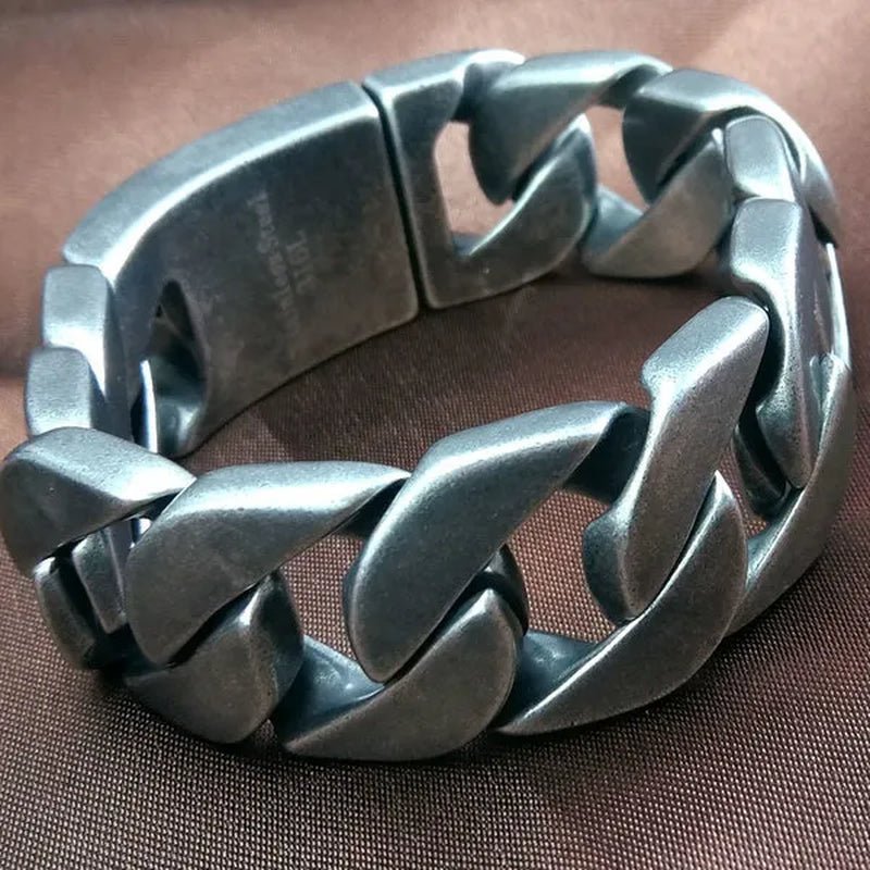 Heavy 24Mm Width 18 20 22 24 26Cm Length Retro Tone Hip Hop Cuban Bracelet B278-24Mm