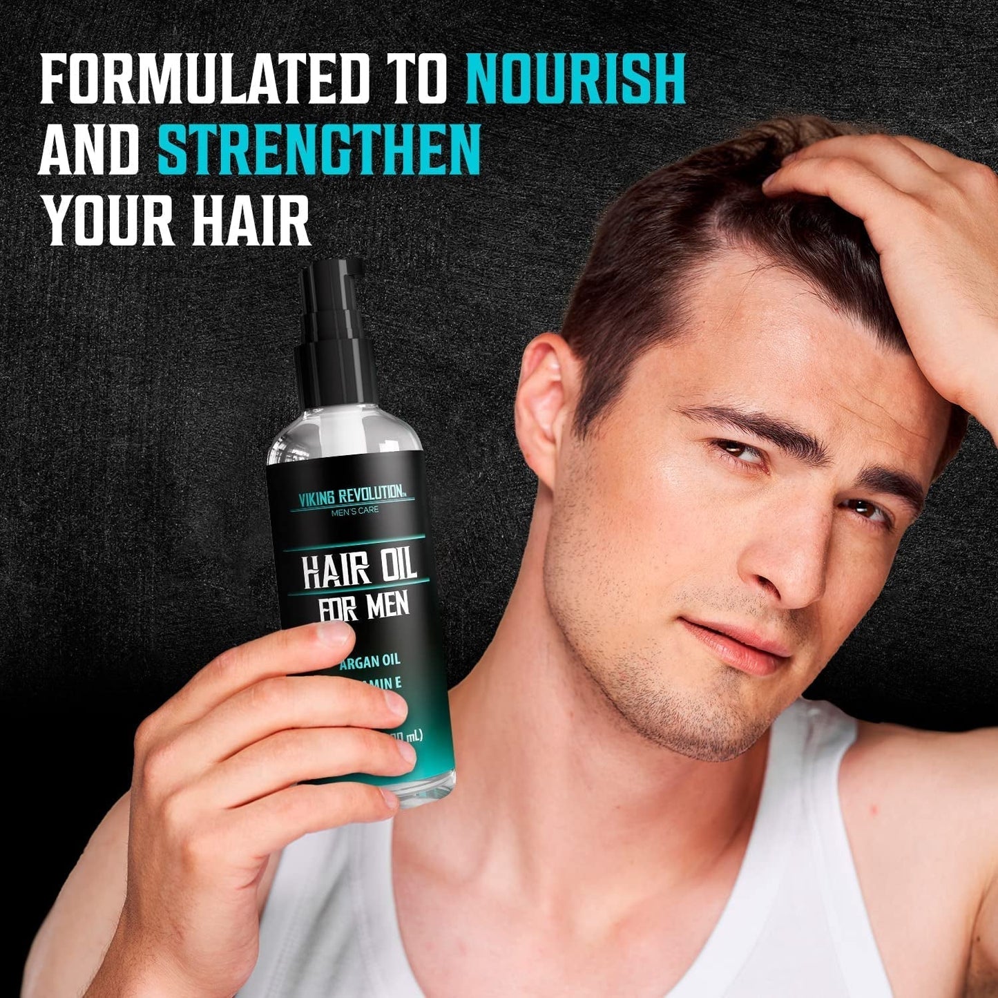 Hydrating Hair Oil for Men - Mens Hair Oil Men with Vitamin E Dry Hair Oils with Argan Oil - Sunflower Seed Oil Hair Serum Repair, Hidrate Hair Treatment Oils (3.38 Fl Oz)
