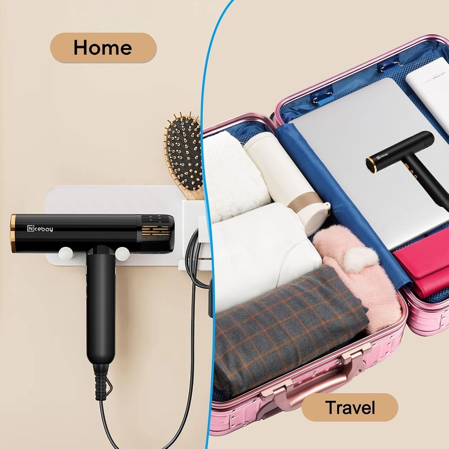 Ionic Hair Dryer with Diffuser, 1600W &110000RPM High-Speed Brushless Motor for Rapid Drying. Lightweight, Constant Temperature, Salon Blow Dryer with 3 Magnetic Attachments