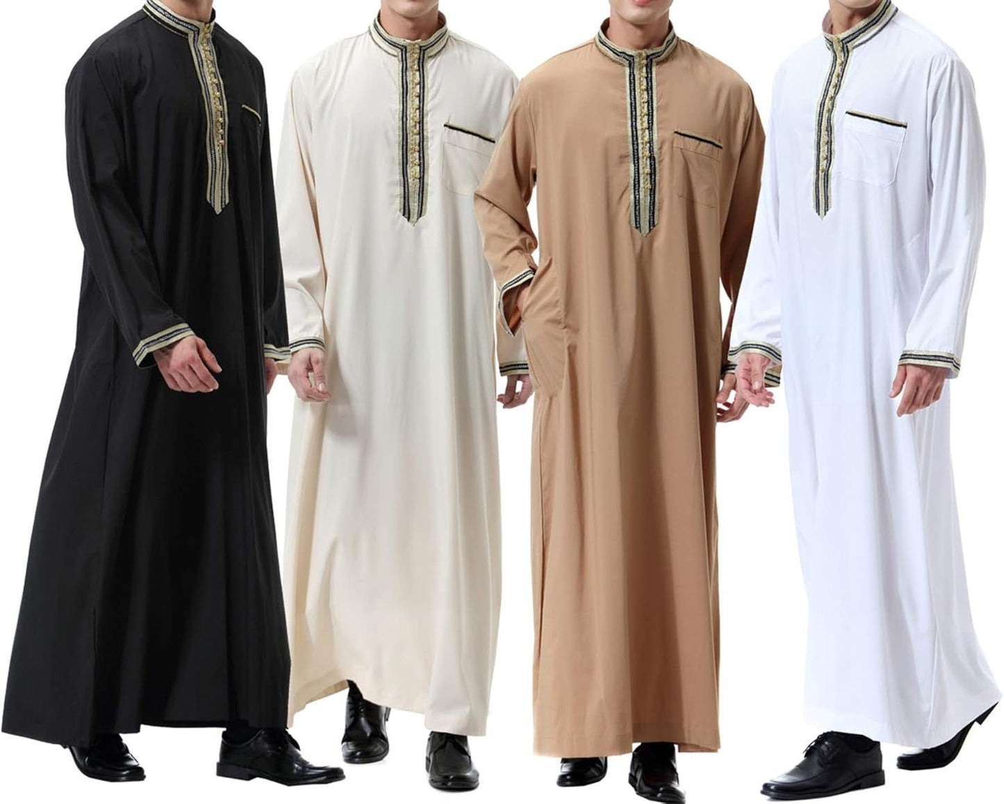 Islamic Mens Clothing Kaftan Maxi-Muslim Male Shirt Long Sleeve Abaya Dubai Cotton…