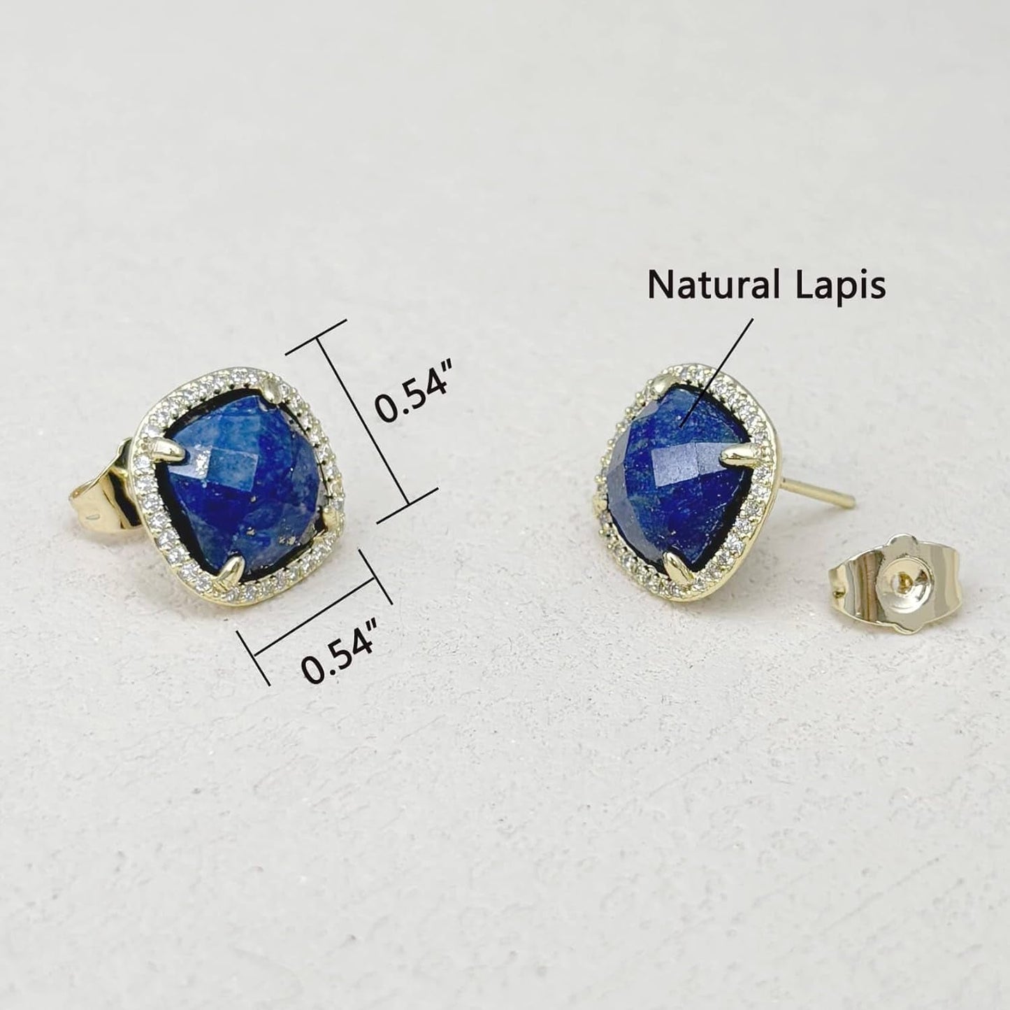 Lapis Earrings, Blue Stud Earrings for Women, Natural Birthstone Earrings for Lapis Lazuli Jewelry, Handmade Earrings Gift for Her