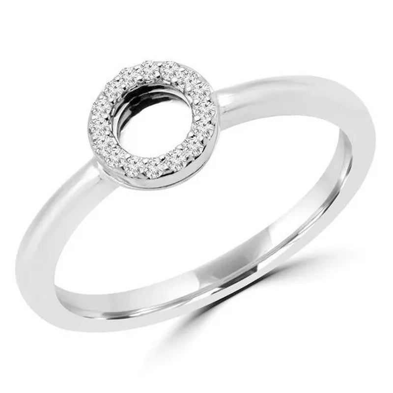 Majesty Diamonds MDR170066 0.1 CTW round Diamond Cocktail Ring in 14K - WORLD TIME VISITS