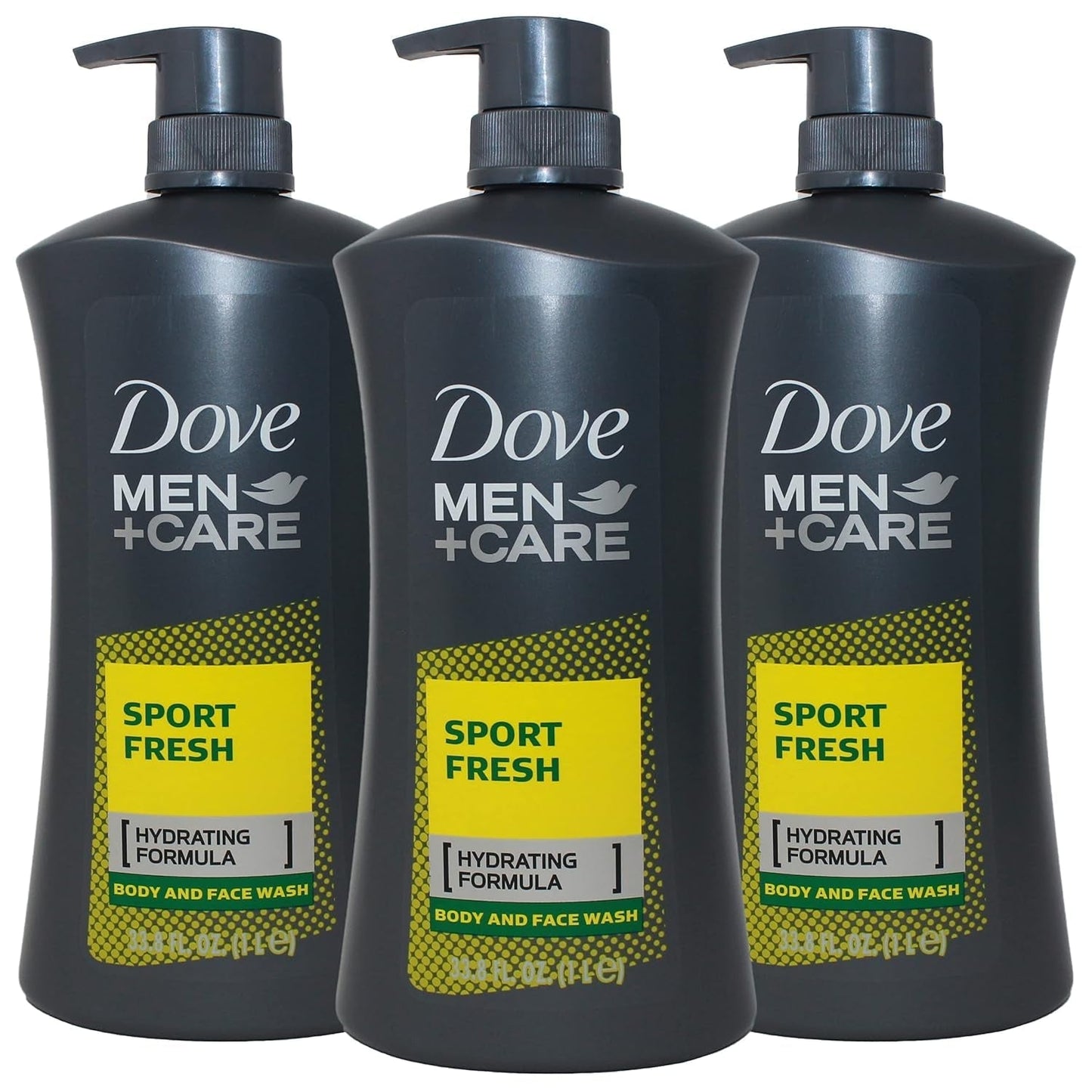 Men+Care Sport Fresh Body Wash for Men, Hydrating Formula, 33.8 Ounce Pump Bottle (Pack of 3) - WORLD TIME VISITS