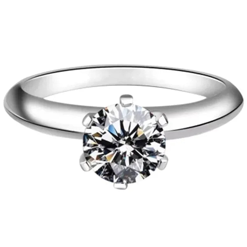 Moissanite Ring Classic Style Round Cut Ring Single Row Diamond Engagement Anniversary Ring 2Ct 3Ct 4Ct 5Ct
