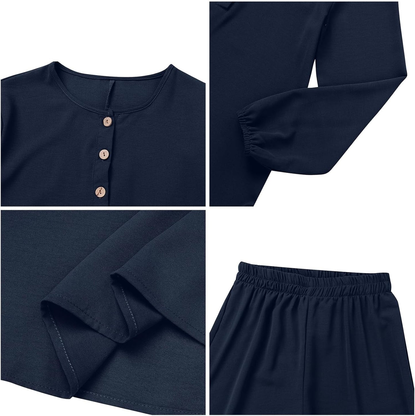 Muslim Clothes for Women Islamic Sets Top+Pants Outfits Abaya Modest Casual Dubai Robe Trousers