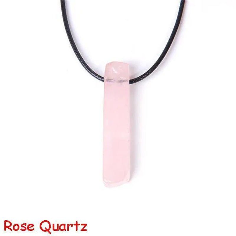 Natural Minerals Lucky Reiki Healing Crystal Quartz Stone Necklace Jewelry Pendulum Natural Tigereye Lazuli Citrin Necklace