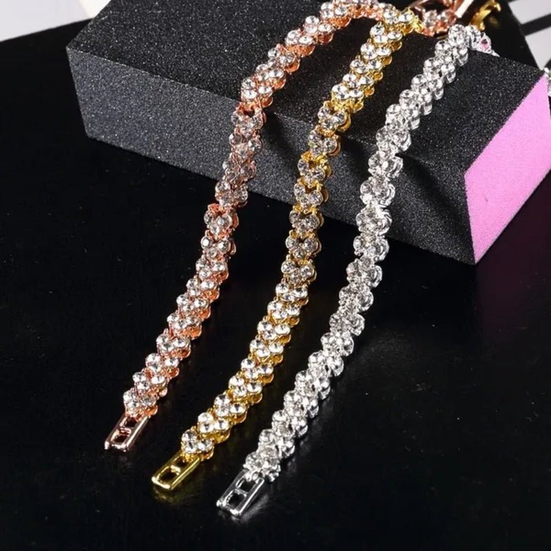 New Luxury Trendy Roman Bracelet Zircon Bangle for Women Bride Wedding Engagement Bracelet Party Anniversary Gift Jewelry