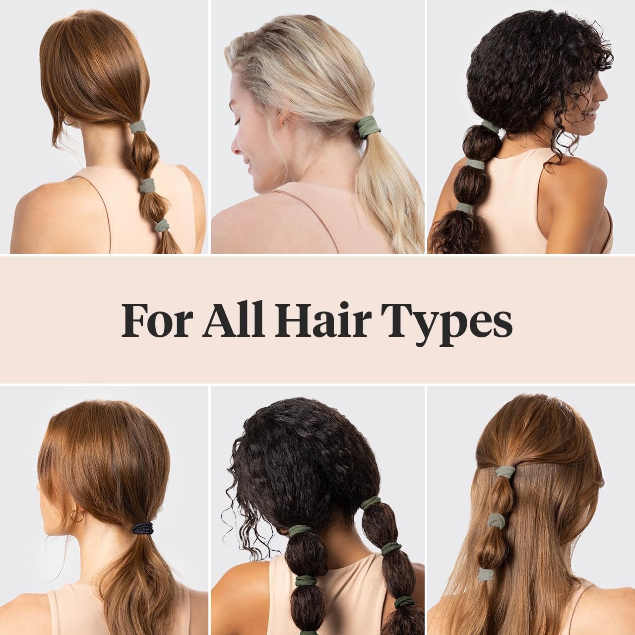 Nylon Hair Ties for Girls & Women - No Snag, Pain-Free Hair Ties No Damage Ideal for Ponytails, Updos & Braids, 20Pcs Eucalyptus