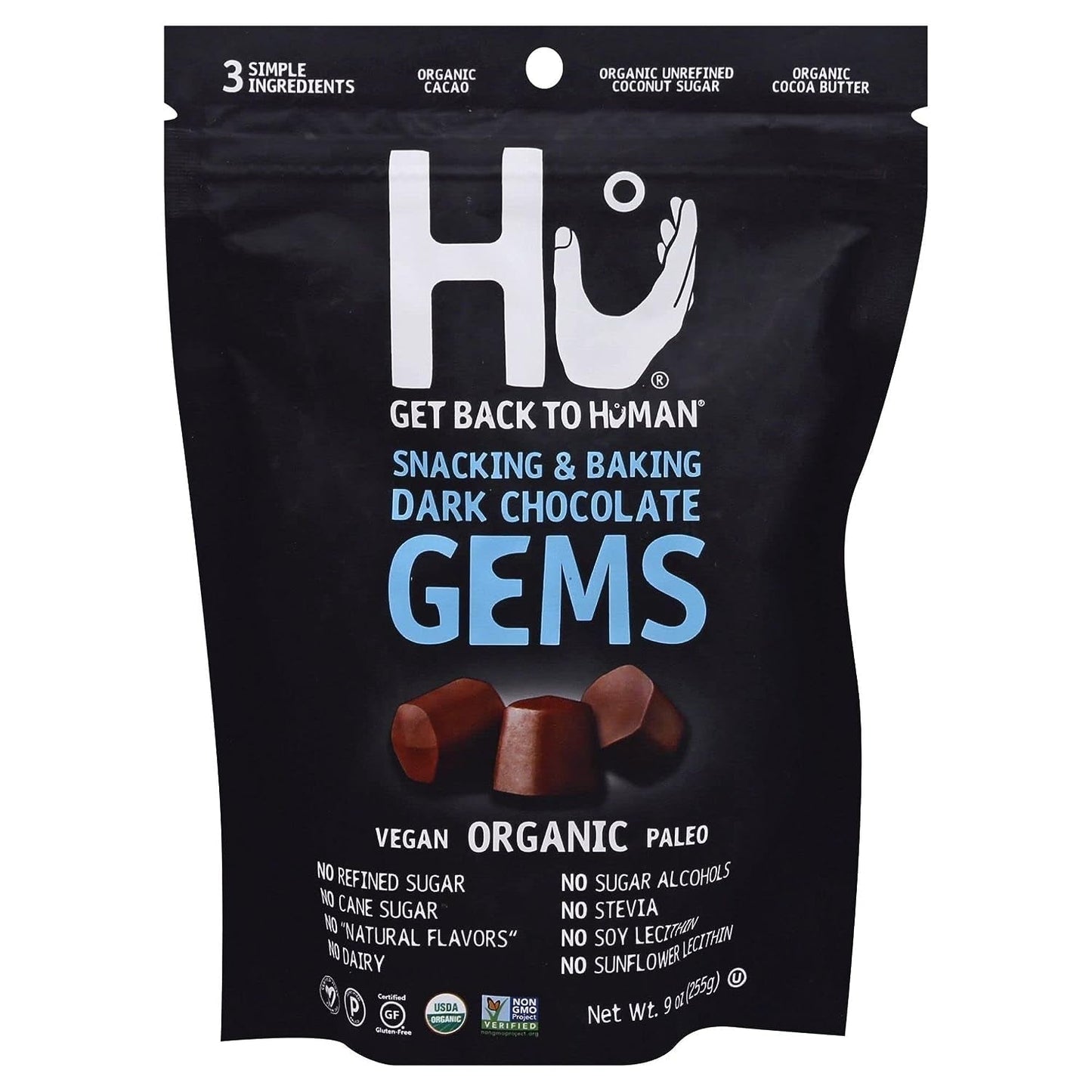 Organic Dark Chocolate Gems, 9 OZ - WORLD TIME VISITS
