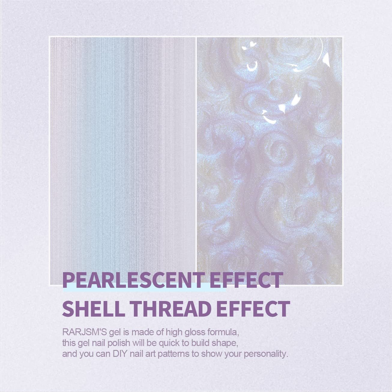 Pearl Gel Nail Polish, Glitter Drawing Gel Polish Shimmer Mermaid Nail Gel Soak off UV Gel for Salon Home DIY Manicure Use