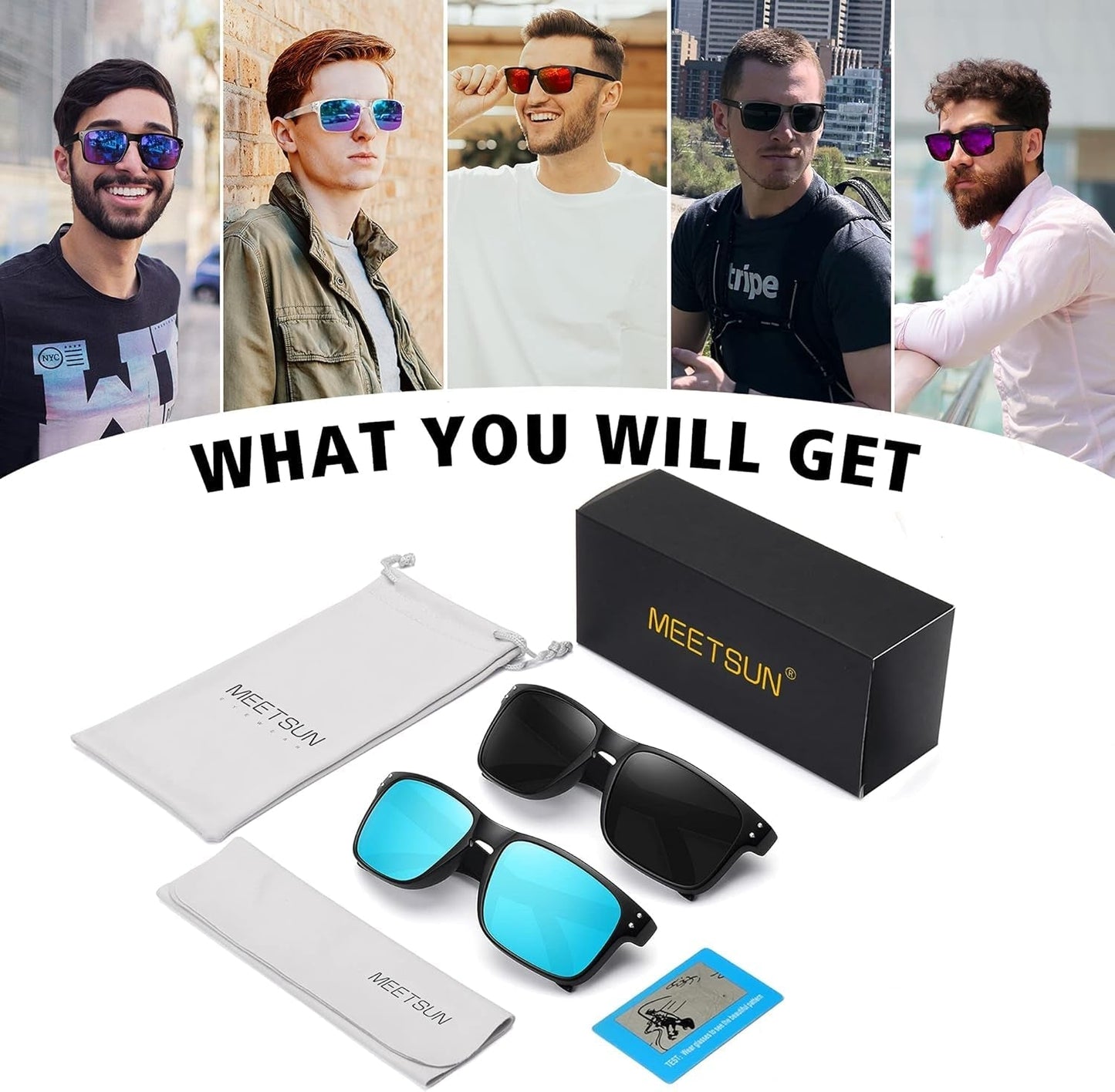 Polarized Sunglasses for Men Women Sports Driving Fishing Glasses UV400 Protection