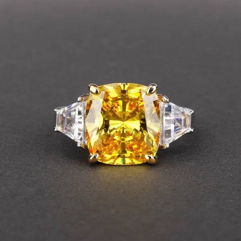 Radiant Cut Classic Sapphire Diamond White Ring Engagement Ring