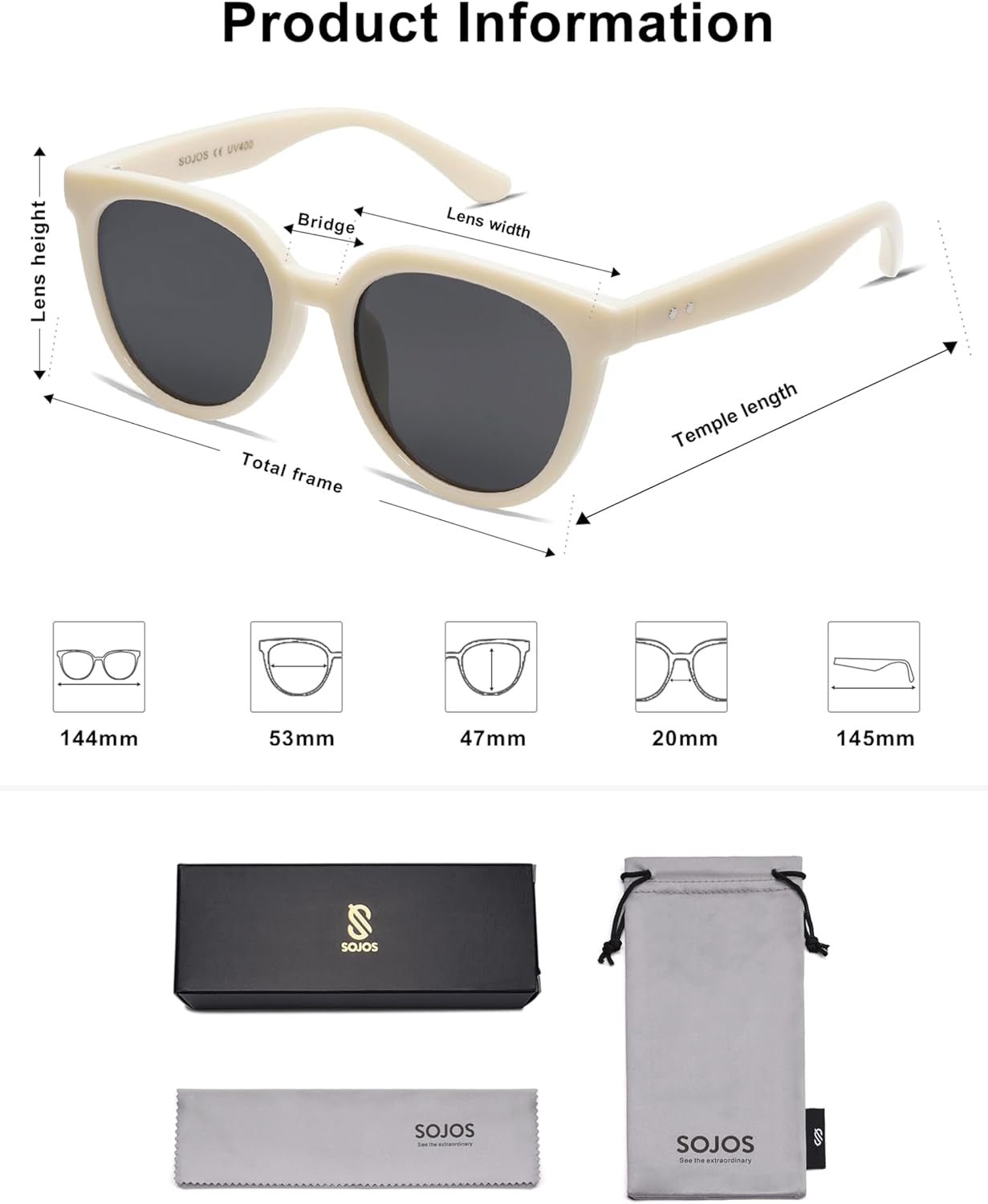 Trendy Cat Eye round Polarized Sunglasses for Women Fashion UV Protection Sunnies Sunglasses SJ2175
