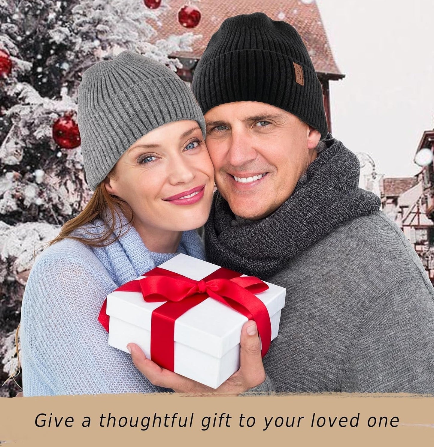 Warm Beanie for Men Women, Fleece Lined Beanie Warm Winter Caps Unisex Fashion Knit Cuffed Cap