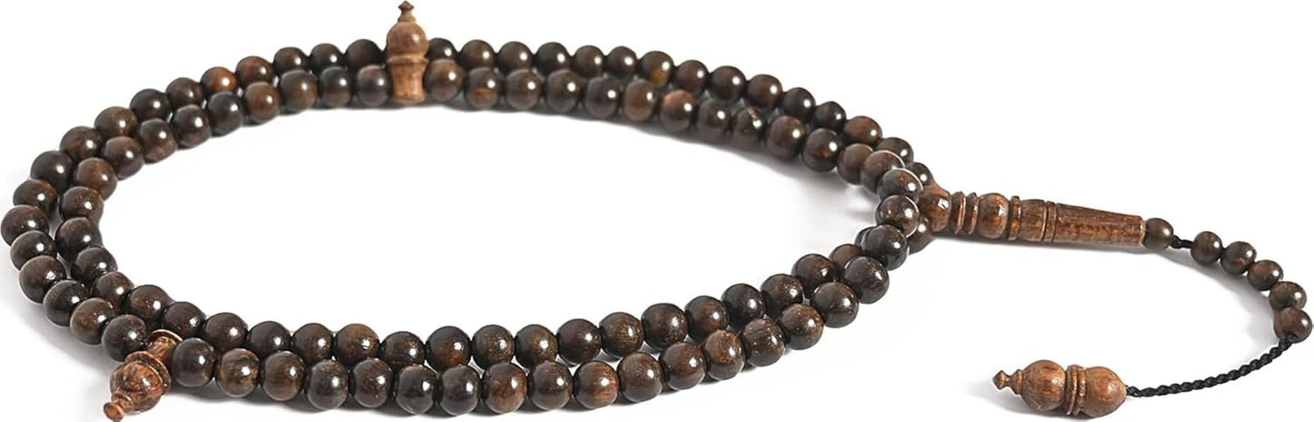 White Oud Wood Tasbih 99 8Mm Aetoxylon - Islamic Prayer Beads for Tasbeeh, Dhikr, Zikr - Muslim Rosary, Tespih, Misbaha, Masbaha, Muslim Mala, Sibha, Subha, Worry Beads, Prayer Counter