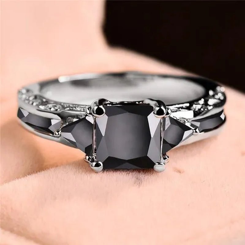 Women's Fashion 925 Silver Plated Green Gemstone CZ Ring Topaz Ring Bride Engagement Wedding Ring Jewelry Size 5 -10 (Choice Color)