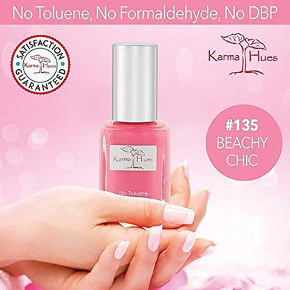 Natural Nail Polish-Non-Toxic Nail Art, Vegan and Cruelty-Free Nail Paint (Beachy Chic)