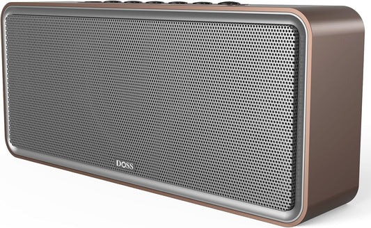 Soundbox XL Bluetooth Speaker with Subwoofer, 32W Loud Sound with Booming Bass, Dual DSP Technologies, 10H Playtime, USB-C, TWS, 2.1 Audio Channel for Home, Indoor and Office - Gold - WORLD TIME VISITS
