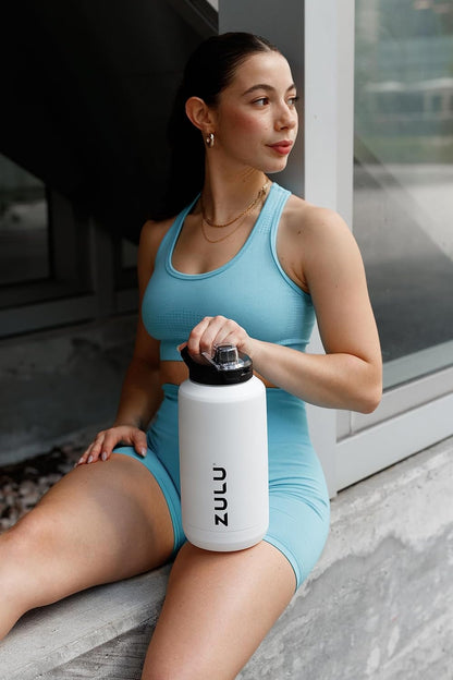 Goals Vacuum Insulated Large Capacity Stainless Steel Water Bottle | Reusable Jug Thermoses with Carry Handle | Leak-Proof Lid | Perfect for Travel, Workout, Gym, Hiking, Camping | 64Oz, 101Oz - WORLD TIME VISITS