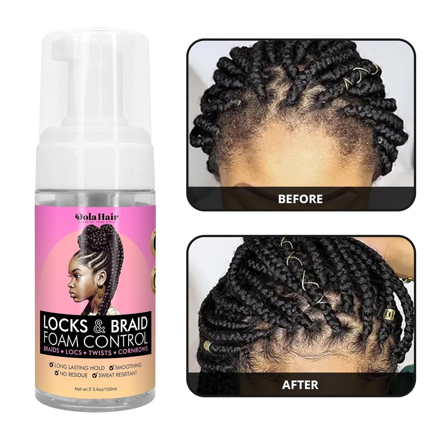 Curl Mousse for Wavy Hair Hair Foam for Locks Box Braids Curly Hair Setting, Styling Mousse for Natural Hair