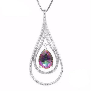 Majesty Diamonds MDS170252 Mystic Topaz Fancy Pendant Necklace in .925 Sterling Silver