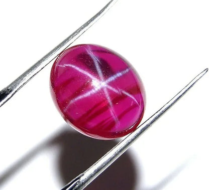 9x11mm NATURAL RUBY STAR SAPPHIRE 1 BUDS OVAL CABOCHON RING SIZE LOOSE GEMSTONE