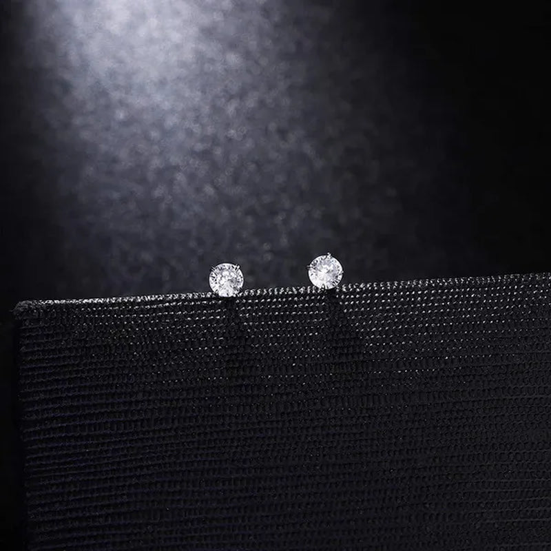 3 Pairs of 925 Sterling Silver Women'S Ear Studs Cubic Zirconia Ear Studs Cartilage Ear Rings Gold Plated Earscreen Spiral Perforation