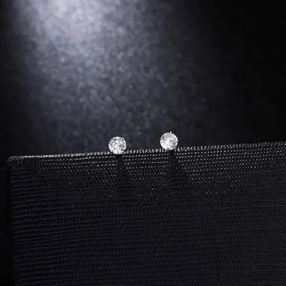 3 Pairs of 925 Sterling Silver Women'S Ear Studs Cubic Zirconia Ear Studs Cartilage Ear Rings Gold Plated Earscreen Spiral Perforation