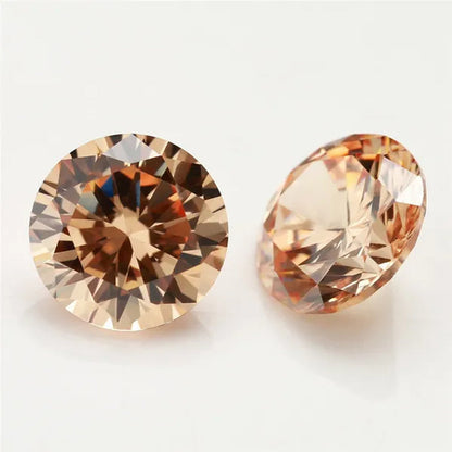 11.80 Cts Natural Gemstone Champagne Sapphire 12mm Round Cut Gem Sri-Lanka VVS