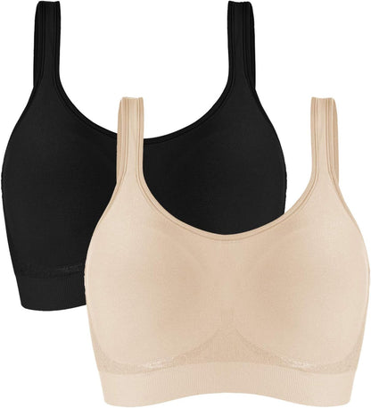 Women'S Wirefree Bras Seamless Full Coverage plus Size Sports Bra for Sleeping Yoga Workout Everyday Wear Bralette