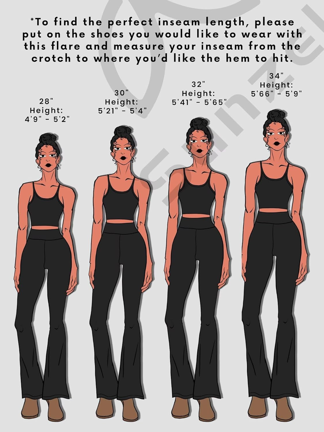 Womens Flare Leggings No Front Seam Flare Yoga Pants with Tummy Control Crossover High Waist and Wide Leg - WORLD TIME VISITS