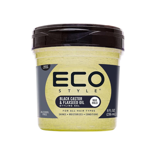 Black Castor and Flaxseed Oil Styling Gel - Helps Nourish and Repair Damaged Hair - Promotes Healthy Scalp - Provides Superior and Weightless Hold - Delivers Long Lasting Shine - 8 Oz