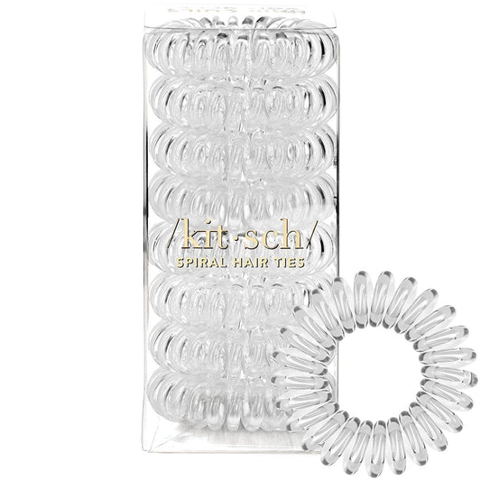 Spiral Hair Ties for Women - Creaseless and Dent-Free Coil Hair Ties | No Damage, Phone Cord Coils | Made of Flexible and Durable Plastic | 8Pcs (Clear/Transparent)
