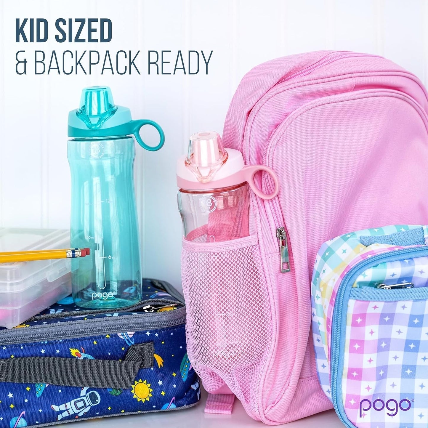 18Oz Kids Plastic Water Bottle with Straw Lid and Carry Handle, Reusable, BPA Free, Dishwasher Safe, Perfect for Travel, School, Outdoors, and Gym
