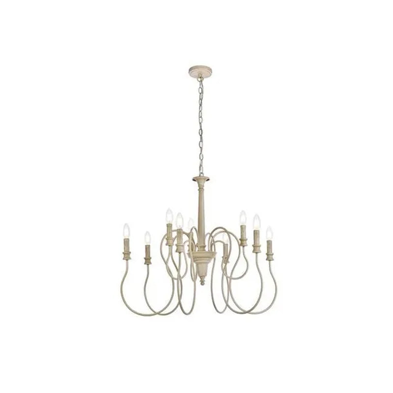 Living District LD7045D30WD Flynx 9 Lights Pendant in Weathered Dove - WORLD TIME VISITS
