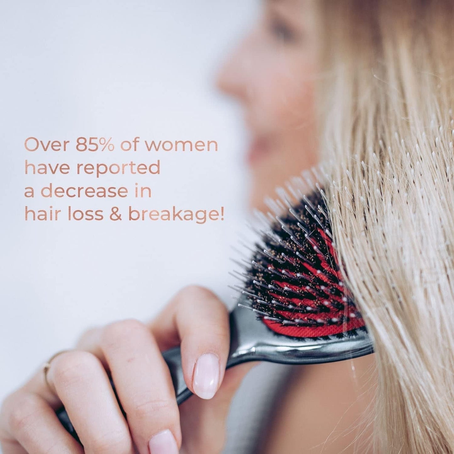 MISEL Boar Bristle Hair Brush and Brush Cleaner Bundle for Women and Men | Detangles Thin or Thick Natural Hair and Hair Extensions | Reduces Breakage | Great for Wavy and Straight Hair | Large