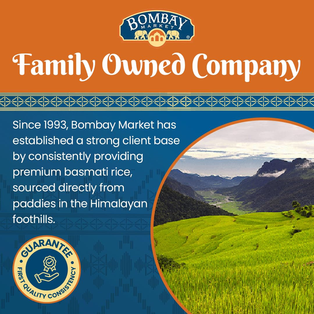 White Basmati Rice - Aromatic & Nutty Flavor Basmati Rice - Long Grain Rice Basmati (4 Pound Bag)