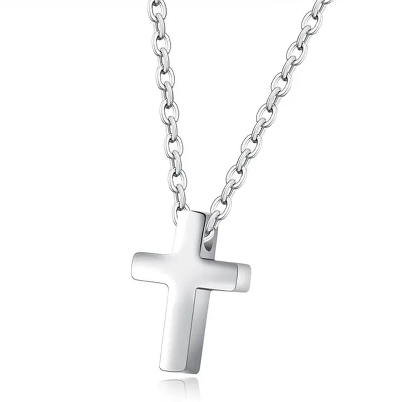 Simple Style Small Tiny Cute Cross Pendant Silver / Black / Rose Gold Exquisite Choker Necklace 316L Stainless Titanium Steel Women Fashion Jewelry From Milkle Gift