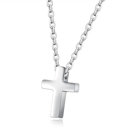 Simple Style Small Tiny Cute Cross Pendant Silver / Black / Rose Gold Exquisite Choker Necklace 316L Stainless Titanium Steel Women Fashion Jewelry From Milkle Gift