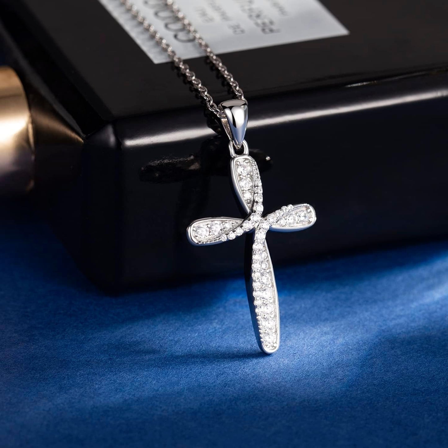 Necklaces for Women 925 Sterling Silver Heart Necklaces -  Infinity Love Platinum Plated Diamond Pendant 18", Silver, Cubic Zirconia