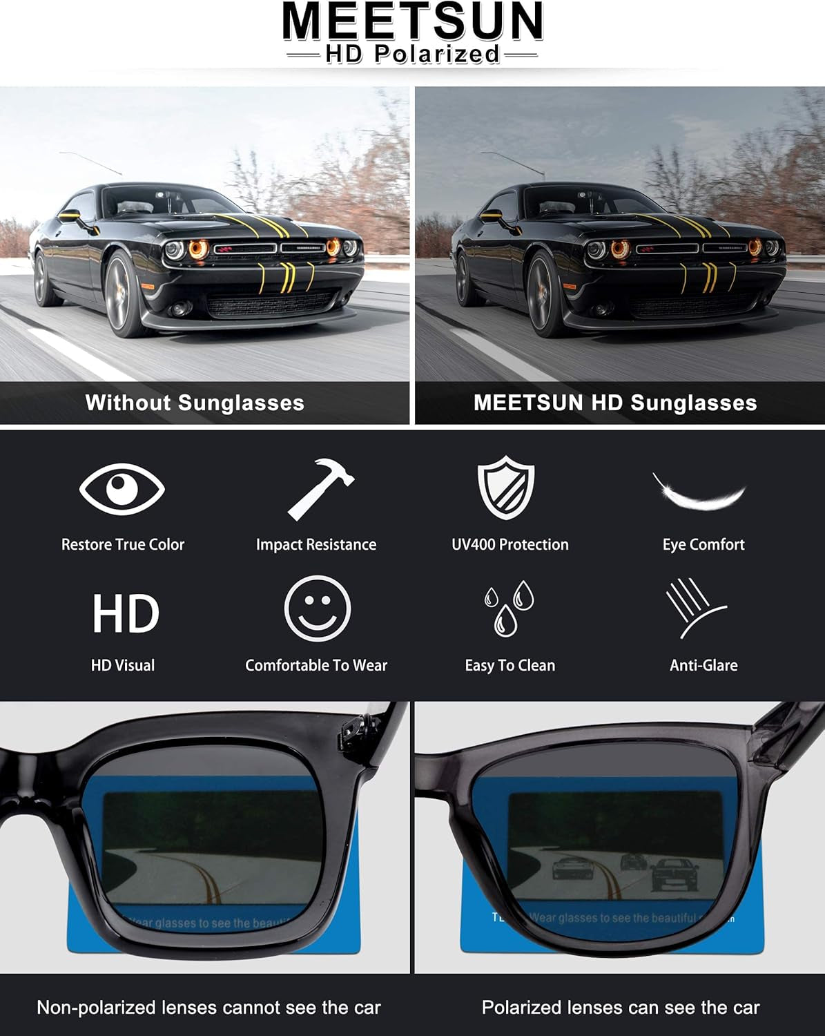 Polarized Sunglasses for Women Men Trendy Classic Retro Designer Style Fashion UV400 Protection