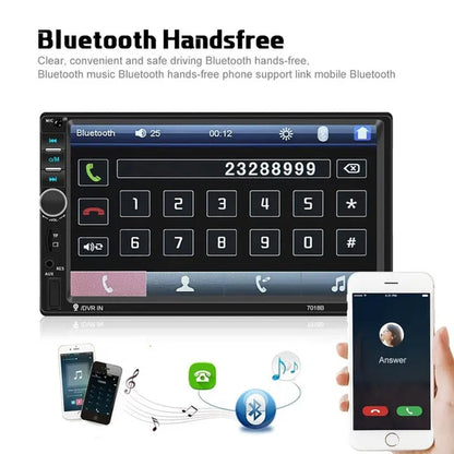 7"Touch Screen 2Din Car Multimedia Player Audio Stereo Support Bluetooth Mirror Link Rear View Camera Built-In Car DVR System with Optional Camera
