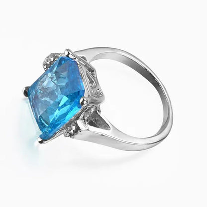 Fashion Princess engagement jewelry 16.42ct natural Aquamarine multicolor wedding commitment ring size 5-11