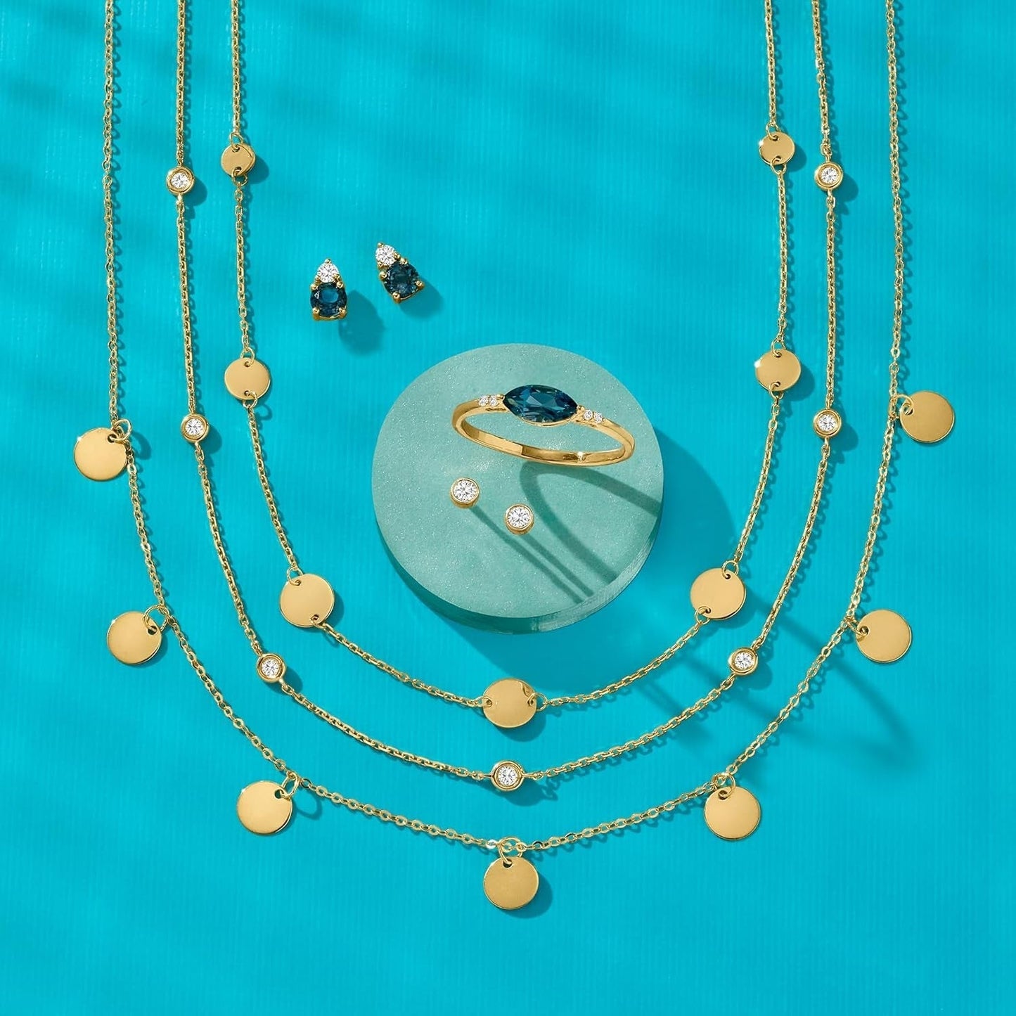 by  Diamond Station Necklace in 14Kt Gold