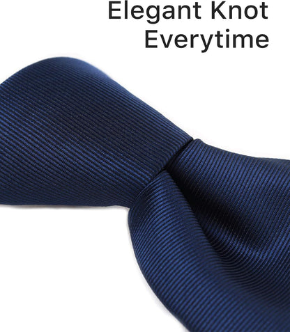 Clip on Ties for Men - Premium Black Solid Color Clip on Tie