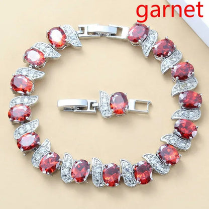 925 Silver Bracelet Multi-Color Zircon Bracelet Health Fashion Jewelry for Women 12 Colors Gemstone