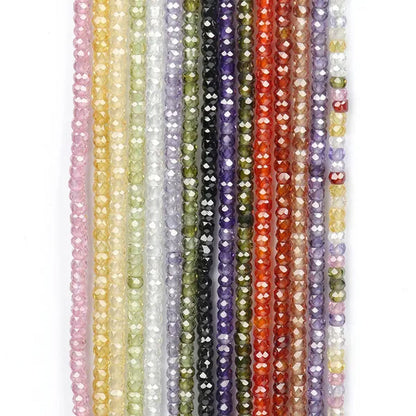 Multicolored 3X2Mm Shiny Faceted Natural Cubic Zirconia Stone Beads Abacus Tiny Beads Loose Spacer Beads for Jewelry Making DIY Slim Bracelet Women - WORLD TIME VISITS