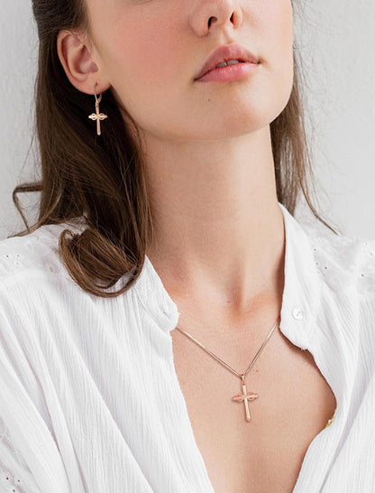 Infinity Cross Necklace for Women 925 Sterling Silver Polished Cross Pendant Crucifix Jewelry Gifts