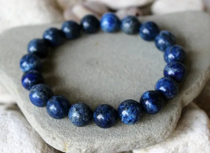 8mm Lapis Lazuli Bracelet,   Wrist Mala, Unisex Lapis Lazuli  Blue Bead Bracelet
